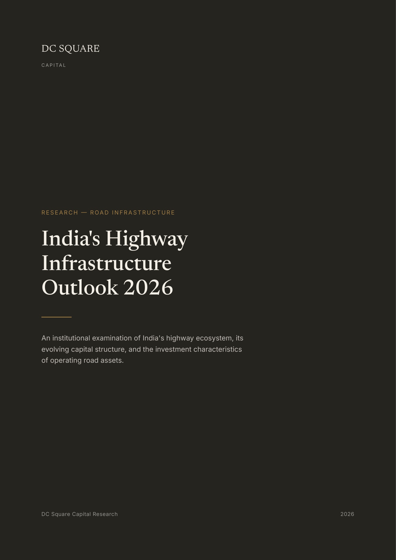 India's Highway Infrastructure Outlook 2026 — cover